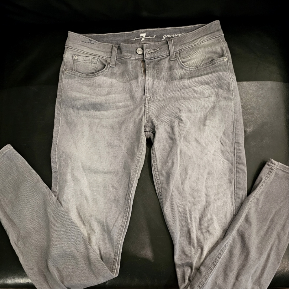 7 for all mankind gwenevere grey skinny jeans